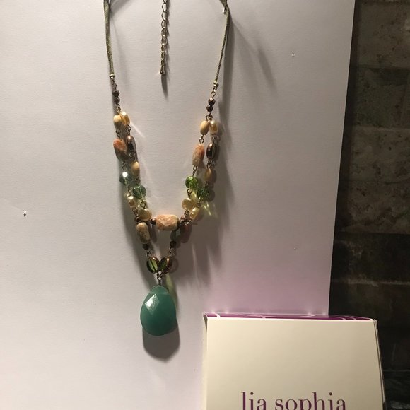 Lia Sophia Green Multi Necklace - Picture 1 of 5